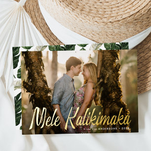 Carte De Vœux En Aluminium Mele Kalikimaka Photo Moderne
