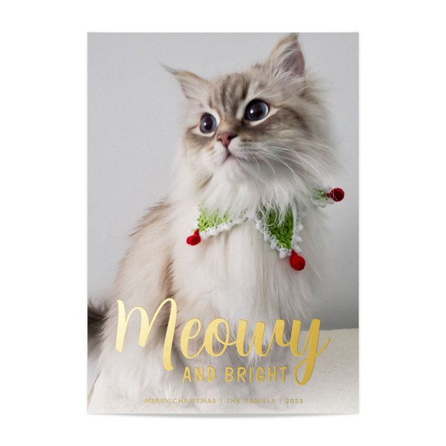 Carte De Vœux En Aluminium Meowy et Bright in Gold (Créateur téléchargé)