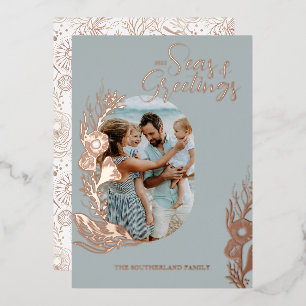 Carte De Vœux En Aluminium Mer et salutation Ocean Marine Life Arch Cadre pho