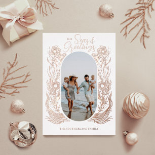 Carte De Vœux En Aluminium Mer et salutation Ocean Marine Life Arch Cadre pho