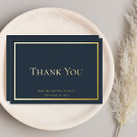 Carte De Vœux En Aluminium Merci Mariage minimaliste simple et élégant<br><div class="desc">Certaines occasions appellent à une élégance sobre et ce design mariage "Merci" atteint cet objectif avec un simple texte en feuille d'or (ou d'argent) et un design de cadre qui est l'exemple du style minimaliste. Ajoutez simplement le nom et la date de la mariée et du marié. Back comporte un...</div>