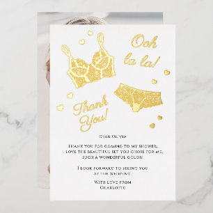 Carte De Vœux En Aluminium Merci photo de la Fête des mariées de la Lingerie