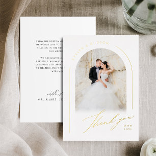 Carte De Vœux En Aluminium Merci pour la photo de script moderne minimaliste