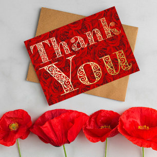 Carte De Vœux En Aluminium Merci rouge Bourgogne moderne minimaliste personna