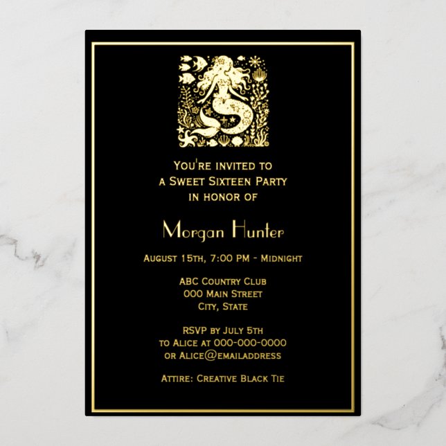 Carte De Vœux En Aluminium Mermaid Under Water With Friends Sweet Sixteen (Recto)