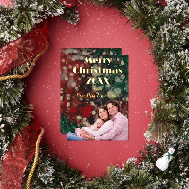 Carte De Vœux En Aluminium Merry Christmas Gold (Insitu)