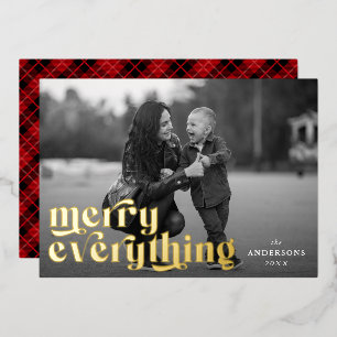 Carte De Vœux En Aluminium Merry Everything Photo Gold