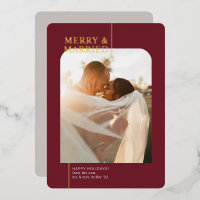 Merry minimal et marié Burgundy Holiday Gold