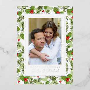 Carte De Vœux En Aluminium MERRY NOËL Ajouter votre photo