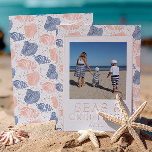Carte De Vœux En Aluminium Mers & Salutations Photo Réaliste Rose Gold