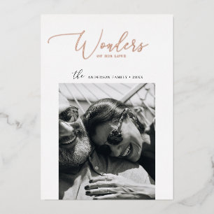 Carte De Vœux En Aluminium Merveilles de son amour   Élégante photo de Noël O