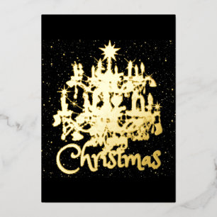 Carte De Vœux En Aluminium Mikitiez classe whitechristmas lumière jollyholly