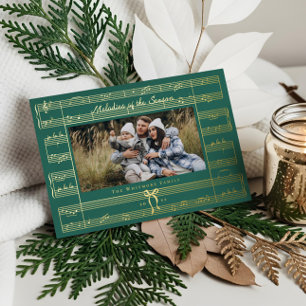 Carte De Vœux En Aluminium Mini Bow Fa La La Sheet Musique Photo Noël