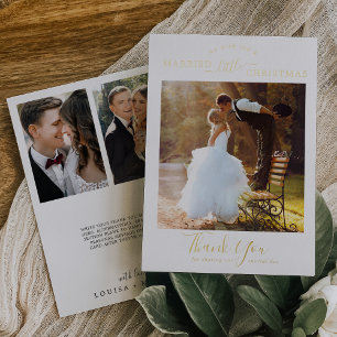Carte De Vœux En Aluminium Mini Gold Foil 3 Mariage photo Merci