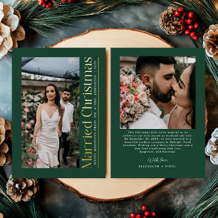 Carte De Vœux En Aluminium Mini Marié Noël Photo Nouveaux mariés Vert
