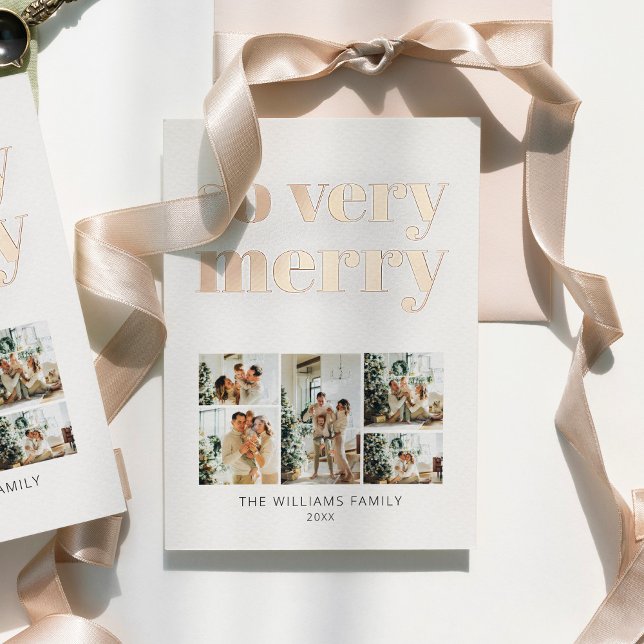 Carte De Vœux En Aluminium Mini moderne 5 photo Noël (Créateur téléchargé)