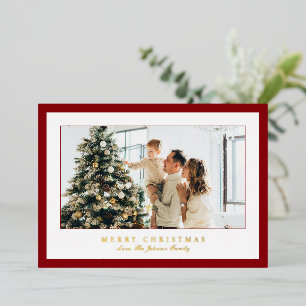Carte De Vœux En Aluminium Miniature rouge photo Noël élégant