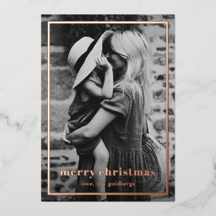 Carte De Vœux En Aluminium Minimal Simple Photo Élégant Noël