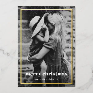 Carte De Vœux En Aluminium Minimal Simple Photo Élégant Noël
