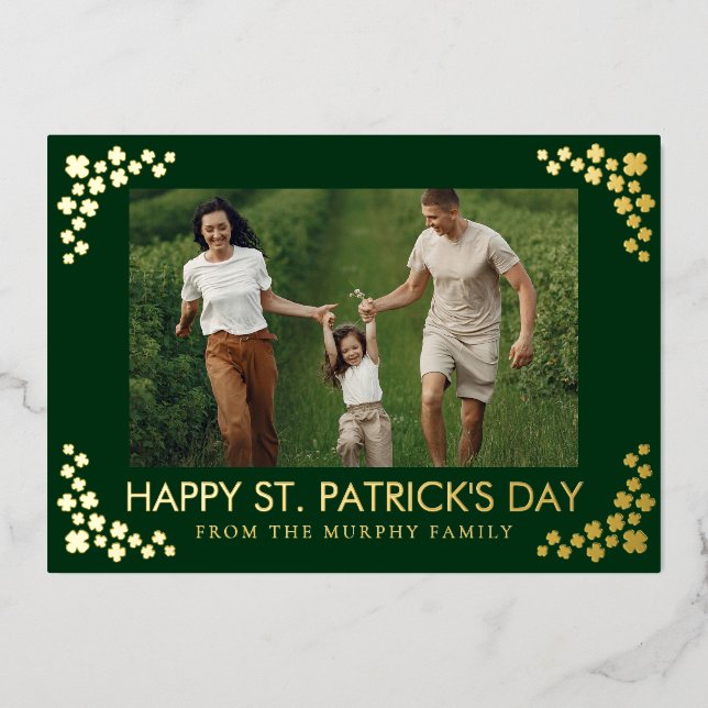 Carte De Vœux En Aluminium Minimalist lucky shamrock st. Patrick's Day Photo (Recto)