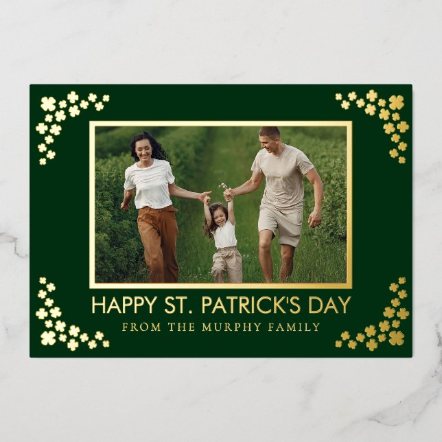 Carte De Vœux En Aluminium Minimalist lucky shamrock st. Patrick's Day Photo (Recto)
