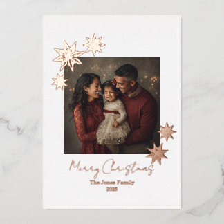 Carte De Vœux En Aluminium Minimalist Rose Gold Foil Merry Christmas 1 Photo