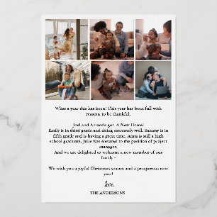 Carte De Vœux En Aluminium Minimaliste Quelle Année Photo Année En Revue Phot