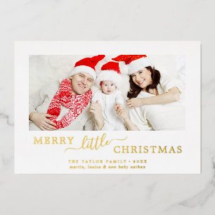 Carte De Vœux En Aluminium Minuscule Foil Merry Little Christmas Baby Birth