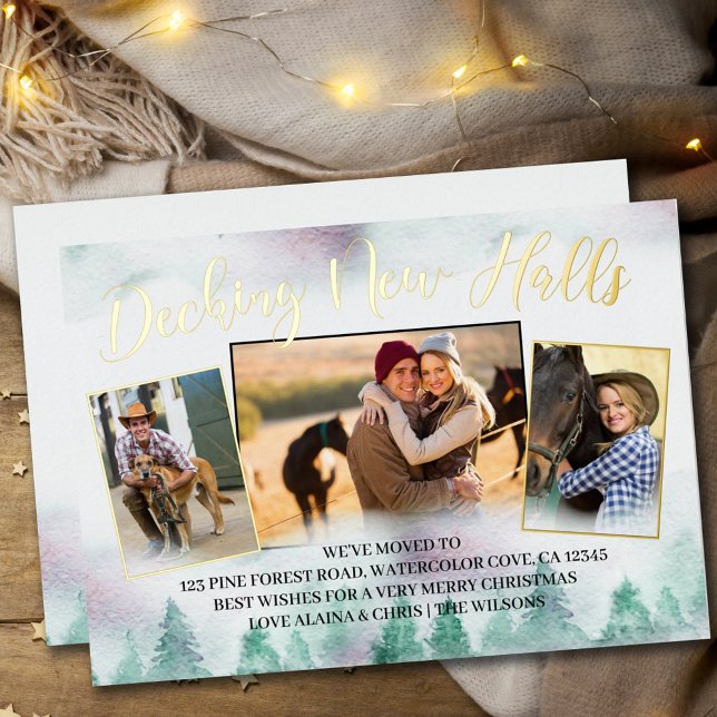 Carte De Vœux En Aluminium Misty Forest Deck New Halls Calligraphie 3 Photo (Créateur téléchargé)