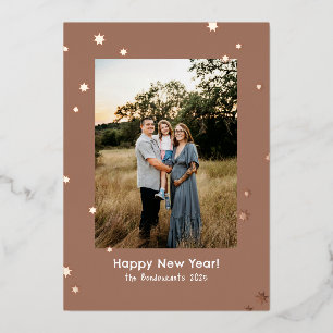 Carte De Vœux En Aluminium Mocha Simples Étoiles brillantes Une photo Bonne a