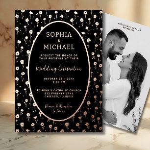 Carte De Vœux En Aluminium Modèle photo d'invitation de mariage élégant moder