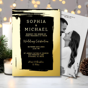 Carte De Vœux En Aluminium Modèle photo d'invitation de mariage élégant moder