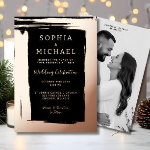 Carte De Vœux En Aluminium Modèle photo d'invitation de mariage élégant moder