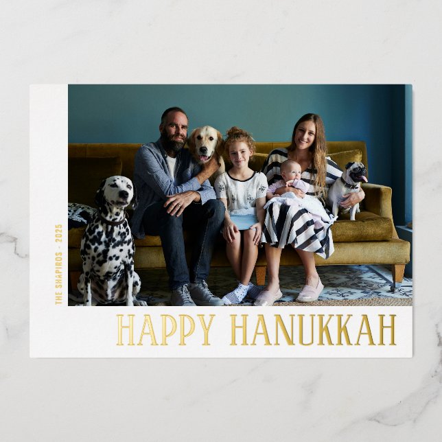 Carte De Vœux En Aluminium Modern Hanukkah Photo (Recto)