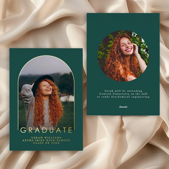 Carte De Vœux En Aluminium Modern Minimal Classic Graduation Announcement (Créateur téléchargé)