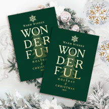 Moderne Minimal Merveilleux Noël Vert de Noël