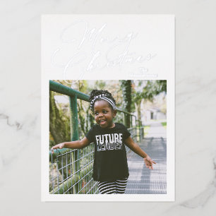 Carte De Vœux En Aluminium Moderne minimal simple photo élégant Noël