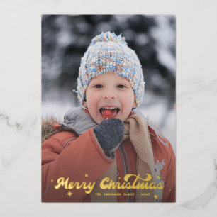 Carte De Vœux En Aluminium Moderne Retro Joyeux Noël Photo Flèches de neige S