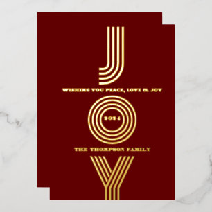 Carte De Vœux En Aluminium Moderne Rouge minimal Joie Élégante