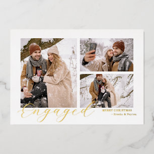 Carte De Vœux En Aluminium moderne simple minimaliste photo de Noël engagée