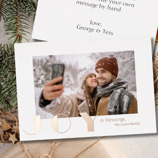 Carte De Vœux En Aluminium moderne simple vintage Joie Noël photo