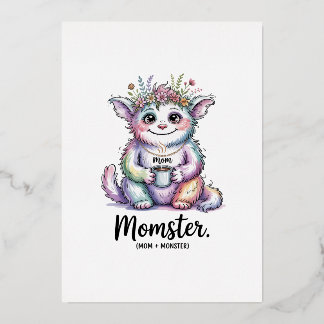 Carte De Vœux En Aluminium Momster. (Mom + Monster)