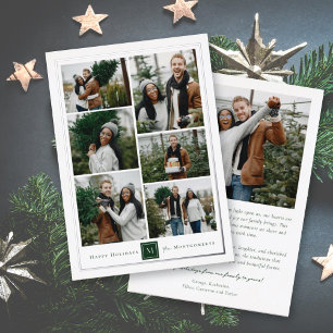 Carte De Vœux En Aluminium Monogramme Carré classique minimaliste 6 photo Col