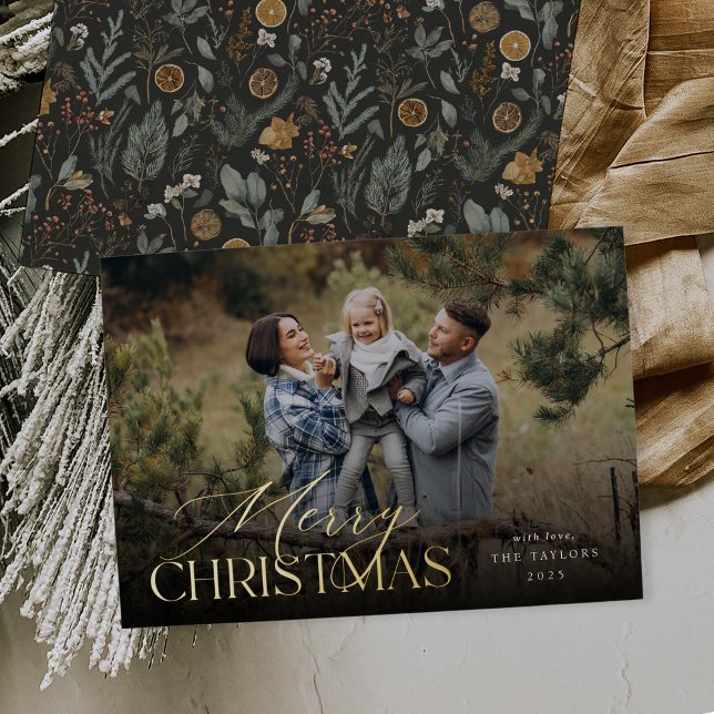 Carte De Vœux En Aluminium Moody Botanical Horizontal Photo Gold (Créateur téléchargé)