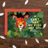 Mots d'amour mignons Jungle colorée Tigre sauvage