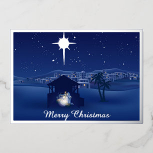 Carte De Vœux En Aluminium Nativité Noël