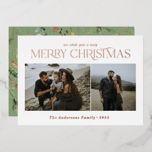 Carte De Vœux En Aluminium Noël 2 photo aquarelle feuille florale botanique