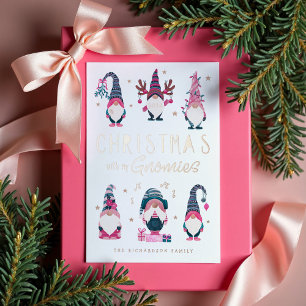 Carte De Vœux En Aluminium Noël Avec Mes Gnomies Drôle Gnomes Caractères