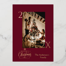 Noël Élégant Burgundy Profond et Or Rose
