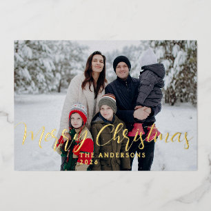 Carte De Vœux En Aluminium Noël en photo pleine page avec superposition de te